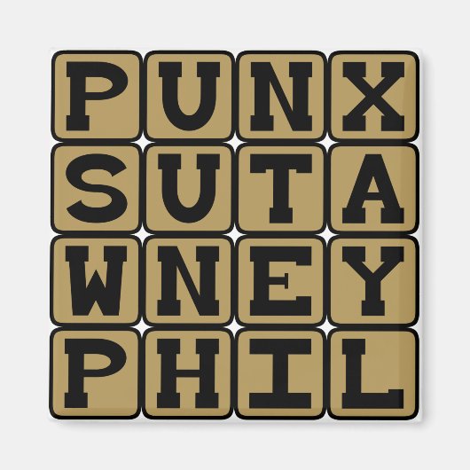 Punxsutawney Phil, Groundhog Day Dier Magneet (Voorkant)