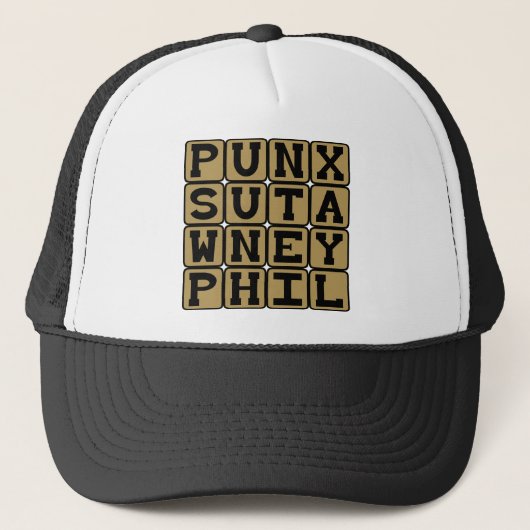 Punxsutawney Phil, Groundhog Day Dier Trucker Pet (Voorkant)