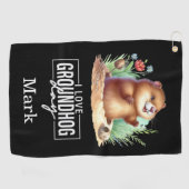 Punxsutawney Phil Groundhog Day golfhanddoek (Horizontaal)