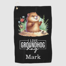 Punxsutawney Phil Groundhog Day golfhanddoek