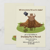 Punxsutawney Phil Groundhog Day Uitnodiging (Voorkant / Achterkant)