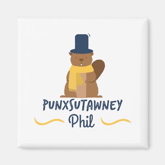 Punxsutawney Phil // Nieuwigheid Groundhog Day Magneet (Voorkant)