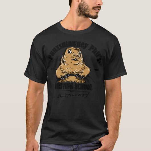Punxsutawney Phil's rijschool T-shirt (Voorkant)