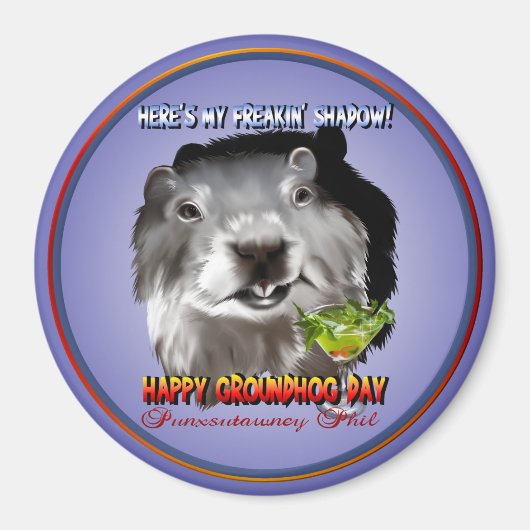 Punxsutawney Phil's schaduwmagneet Magneet (Voorkant)