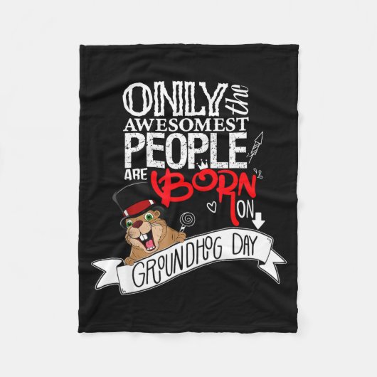 Punxsy Phils Groundhog Day 2 februari Verjaardag C Fleece Deken (Voorkant)