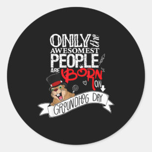 Punxsy Phils Groundhog Day 2 februari Verjaardag C Ronde Sticker