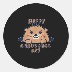 Punxsy Phils Schattige Groundhog Day 2 Februari Va Ronde Sticker
