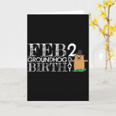 Punxsy Phils Schattige Groundhog Day 2 februari Ve Kaart (Gele Bloem)