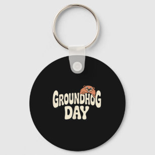 Punxy Phils Groundhog Day Cute Kostuum 2 februari Sleutelhanger