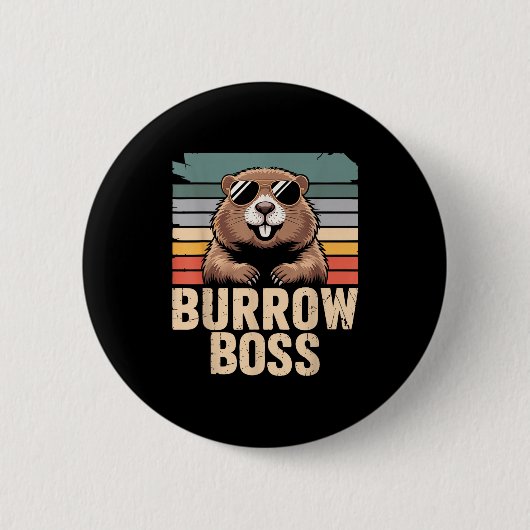 Punxy Phils Groundhog Day Kostuum 2 februari Bur Ronde Button 5,7 Cm (Voorkant)