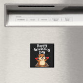 Punxy Phils Groundhog Day Schattig Hart Ontwerp Fe Magneet (Insitu (Vaatwasser))