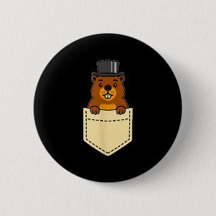 Punxy Phils Groundhog Day Zakontwerp 2 februari Ronde Button 5,7 Cm