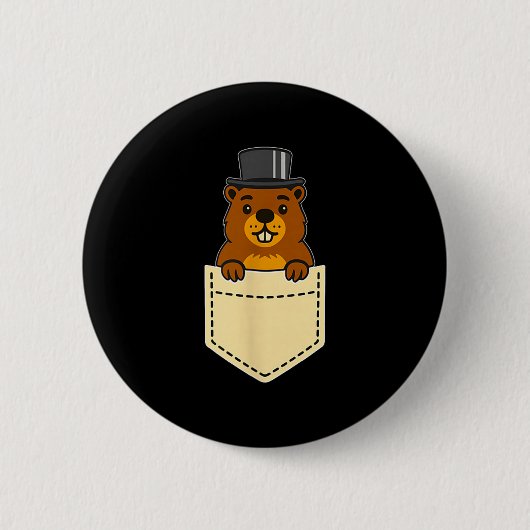 Punxy Phils Groundhog Day Zakontwerp 2 februari Ronde Button 5,7 Cm (Voorkant)