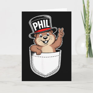Punxy Phils Schattig Groundhog Day Zakontwerp Febr Kaart