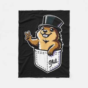 Punxy Phils Schattige Groundhog Day Zakontwerp Feb Fleece Deken