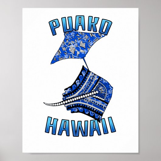 Puoko Hawaii Vacation Tribal Stingray Poster (Voorkant)