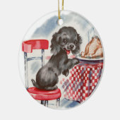  pup aan tafel keramisch ornament (Links)