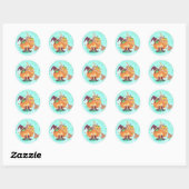 Pup achter pompoenen Halloween groene stickers (Vel)