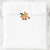 Pup achter pompoenen Halloween witte stickers (Tas)