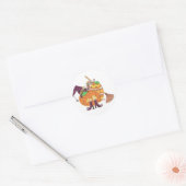 Pup achter pompoenen Halloween witte stickers (Envelop)