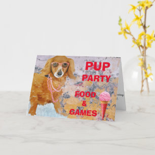 PUP BIRTHDAY PARTY WENSKAART KAART
