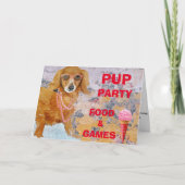 PUP BIRTHDAY PARTY WENSKAART KAART (Voorkant)