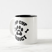 Pup Cup Addict Paw Print Tweekleurige Koffiemok (Voorkant links)