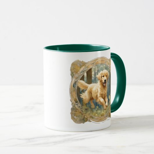 Pup Grows Up Cup - Golden Retriever Mok (Voorkant rechts)