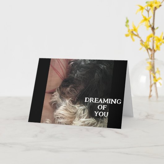 PUP HEEFT DROMEN VAN HOE IK VERJAARDAG ZAL VIEREN KAART (Gele Bloem)