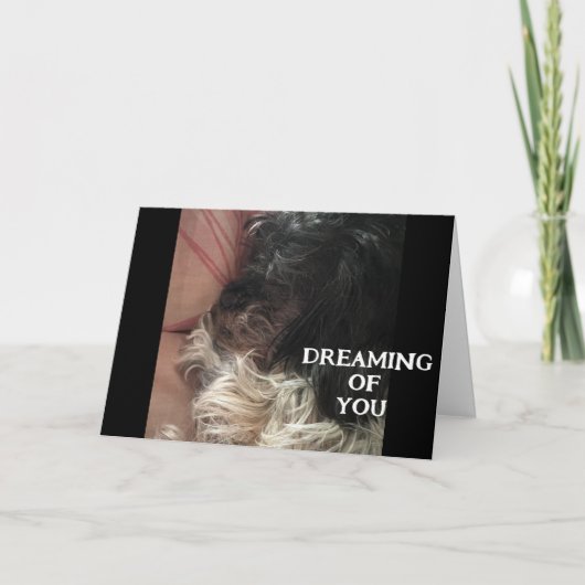 PUP HEEFT DROMEN VAN HOE IK VERJAARDAG ZAL VIEREN KAART (Voorkant)