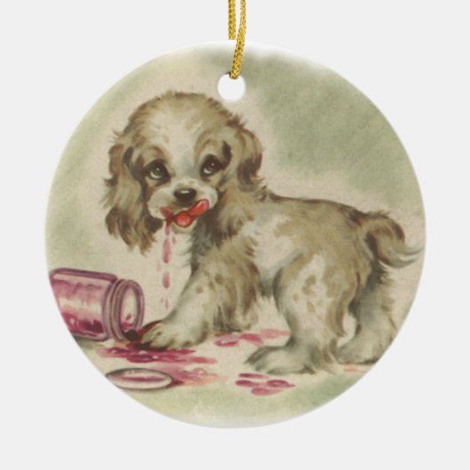  pup in de Jelly Jar Keramisch Ornament (Voorkant)