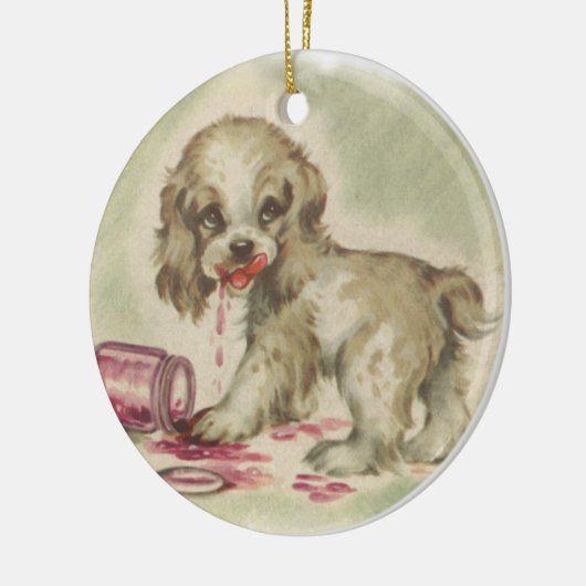  pup in de Jelly Jar Keramisch Ornament (Links)