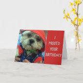 PUP IS "VERDRIETIG" HIJ ***HEEFT JE VERJAARDAG GEM KAART (Gele Bloem)