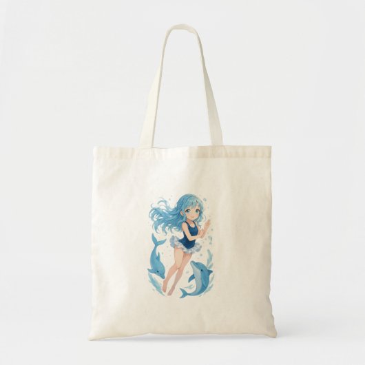 Pup Kawaii dolphin girl tote bag (Voorkant)