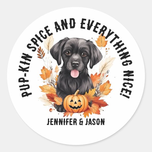 Pup-kin kruiden en alles leuk! Halloween Ronde Sticker (Voorkant)