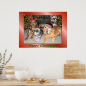 Pup Merry kerstPoster Poster (Keuken)