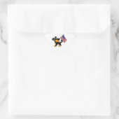 Pup met vlag ster sticker (Tas)