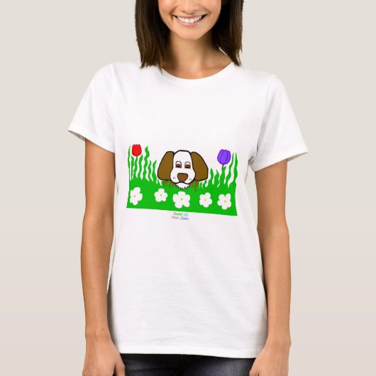 Pup N Play Dames Wit Basic T Shirt (Voorkant)