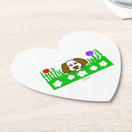 Pup N Play Hart Papier Onderzetter (Gekanteld)