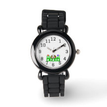 Pup N Play Kinder zwart siliconen horloge