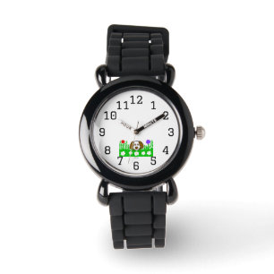 Pup N Play Kinder zwart siliconen horloge