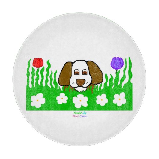 Pup N Play Ronde Glas Snijplank 30,4 cm (Voorkant)