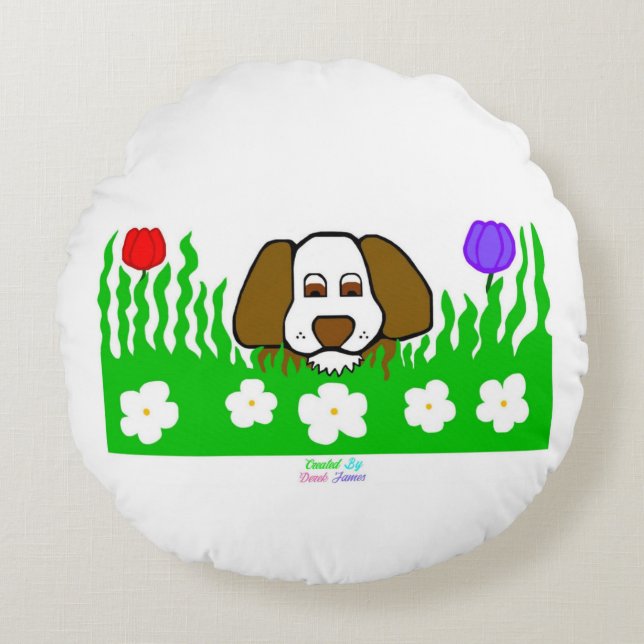 Pup N Play Ronde Sierkussen Rond Kussen (Voorkant)