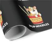 Pup Noodles Funny Cup Noodles Pun Dark BG Cadeaupapier (Rol Hoek)