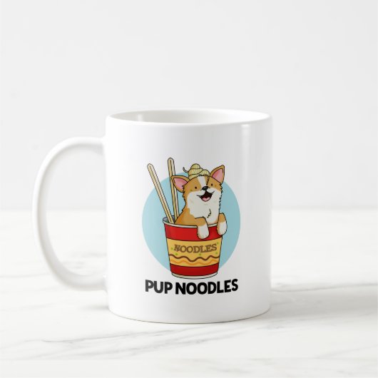 Pup Noodles Funny Cup Noodles Pun Koffiemok (Links)