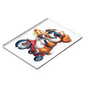 Pup op de fiets eet pizza notitieboek (Linkerzijde)