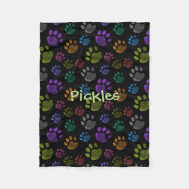 Pup Paw Fleece Dog Blanket, Small