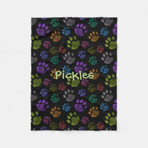 Pup Paw Fleece Dog Blanket, Small