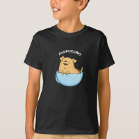 Pup-puccino Funny Doggy Cappuccino Pun Dark BG
