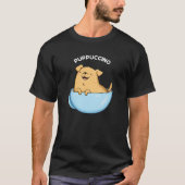 Pup-puccino Grappig Cappuccino Pun Donker BG T-shirt (Voorkant)